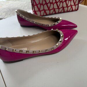 Valentino Garavani patent rockstud ballet flats